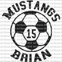 Soccer Ball Vinyl Decal Personalized With Your Favorite Players Name and Number