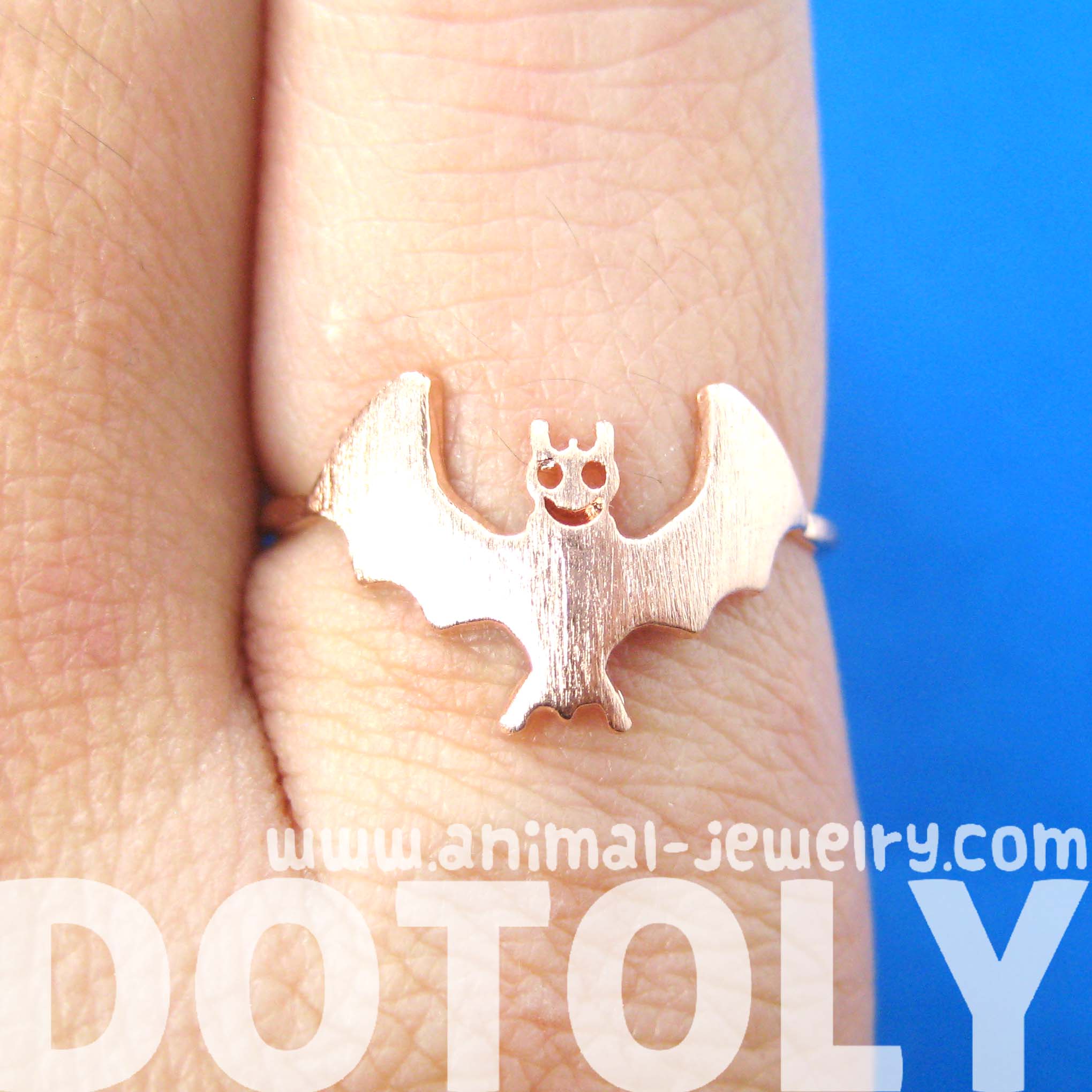 Cute Bat Shaped Animal Themed Ring in Rose Gold US Size 6 Only