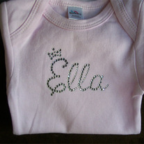 Rhinestone Name Onesie