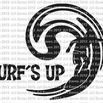Surfs Up Surfing Vinyl Decal