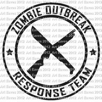 Zombie Response Team Gun and Knife Vinyl Decal