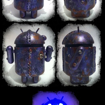 Rusty Android with led eyes