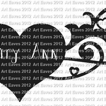 Pretty Heart With Name Vinyl Decal