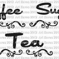 Swirl Border Vinyl Canister Labels Set of 4