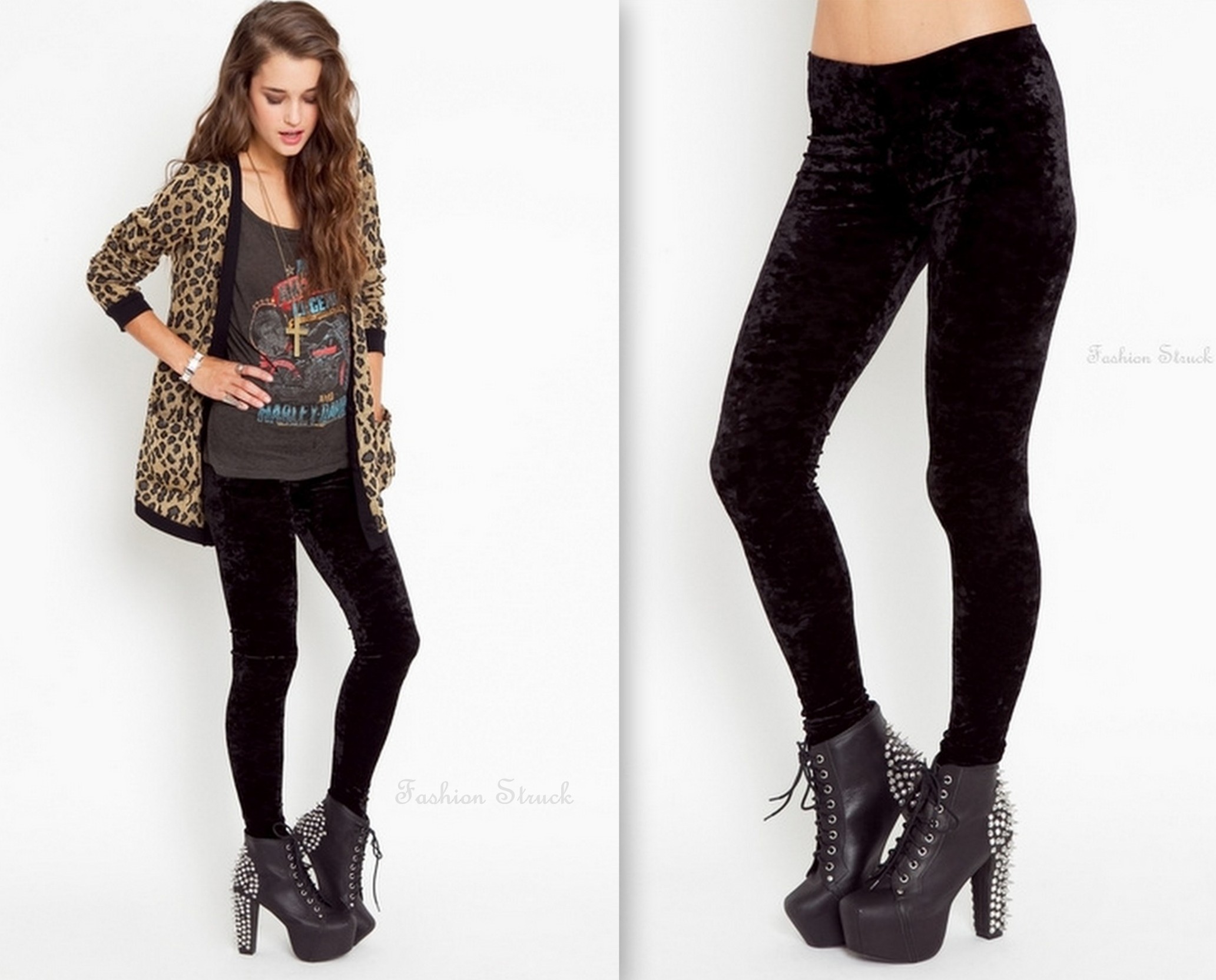 Black Crushed Velvet Leggings on Storenvy