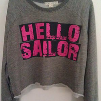 Hello Sailor Crop Sweater