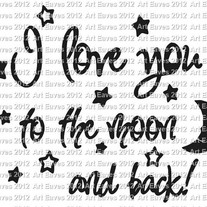 Moon and Back Vinyl Decal 