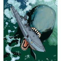 Attack of the Were-Whale Print