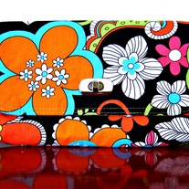 Mini Clutch - Flower Power Orange Hippie