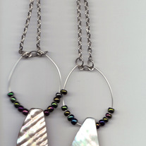 *NEW* Mother of Pearl and seed bead earrings