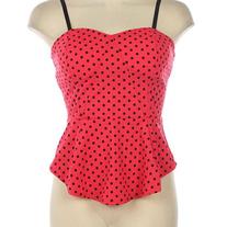 Polka Dot Bustier with Criss Cross Back