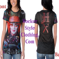 TIM BURTON ALICE IN WONDERLAND MAD HATTER *RARE T-SHIRT