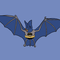 Bat dressed as Batman, 5x7 print