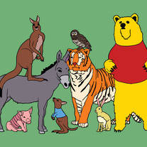 Real Winnie the Pooh characters, 5x7 print