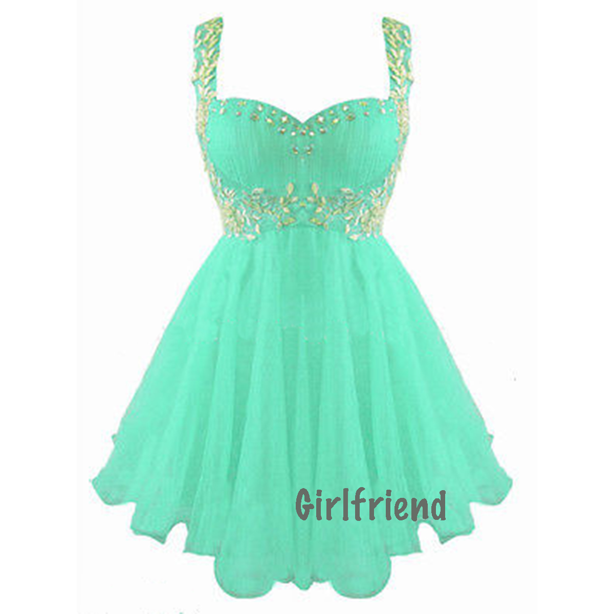 Cute Green Sleeveless Short Prom Dress, Bridesmaid dress