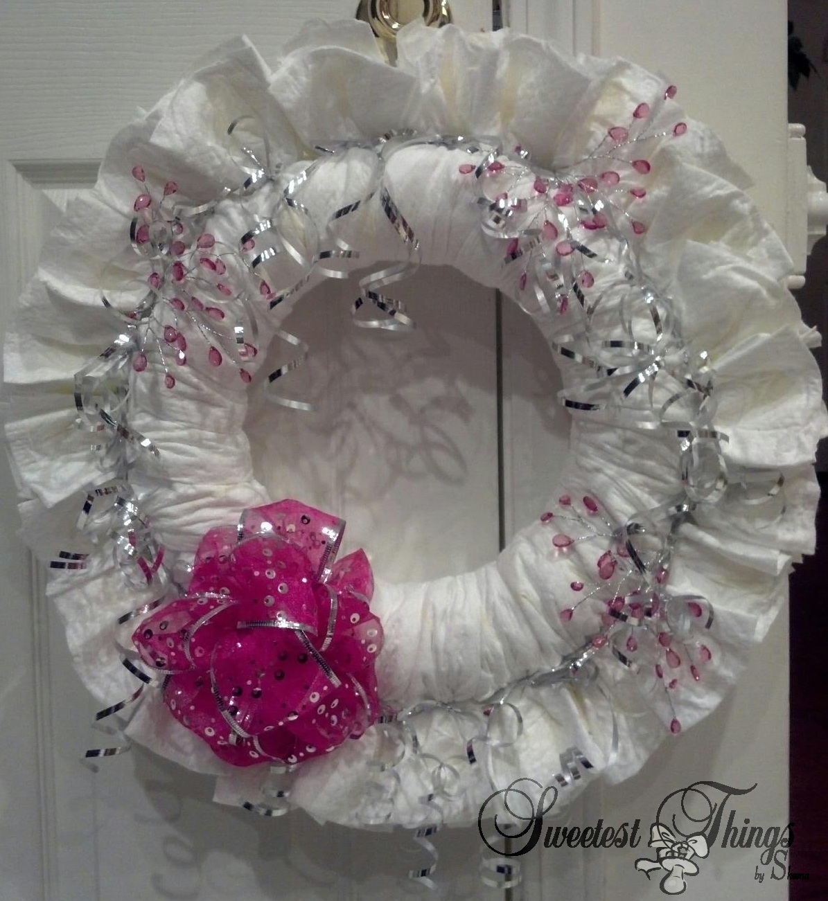 diaper wreath for girl