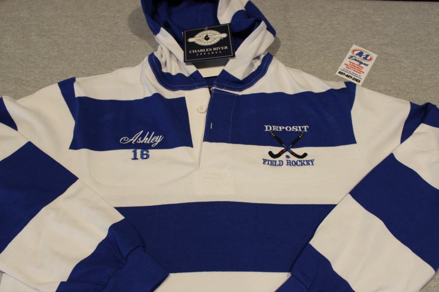 hooded rugby pullover