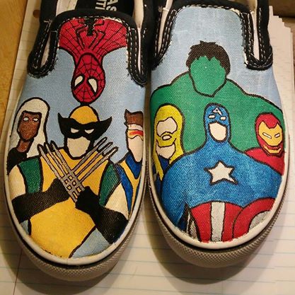 marvel painted shoes