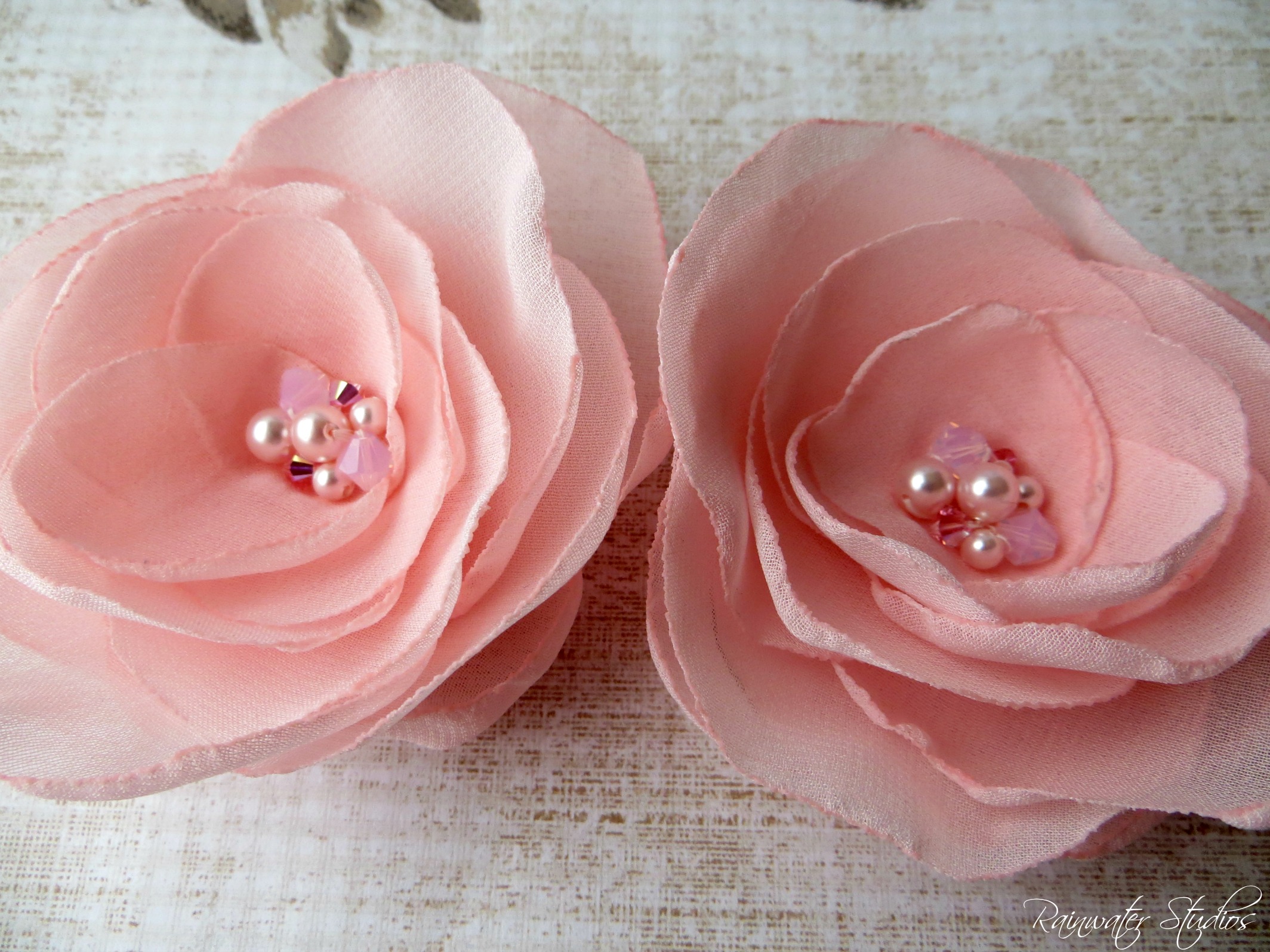 Wedding Hair Flower Ballerina Pink Hair Flower Clips Shoe Clips