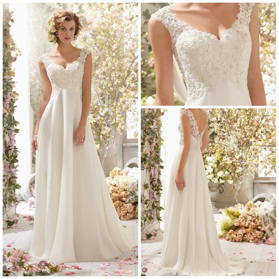 Beaded Empire Waist Wedding Dress