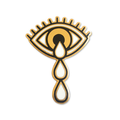 Crying eye lapel pin