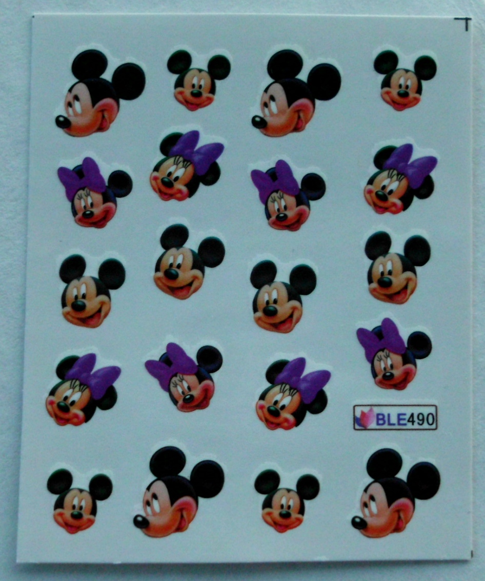 Disney Nail Art Mickey Minnie Mouse Love Black Heart Nail Water Decals