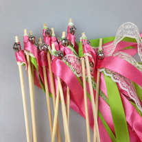 EinsSein 20x Wedding Wands Romantic olivgr/ün gr/ün Spalier Hochzeit Gl/ücksst/äbe St/äbe Spitze rund Kirche runde Holzst/äbe Gl/öckchen Konfetti Standesamt Holz