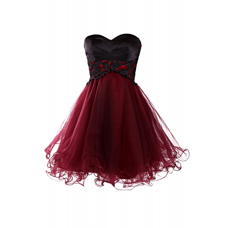 Red and Black Short Prom Dresses