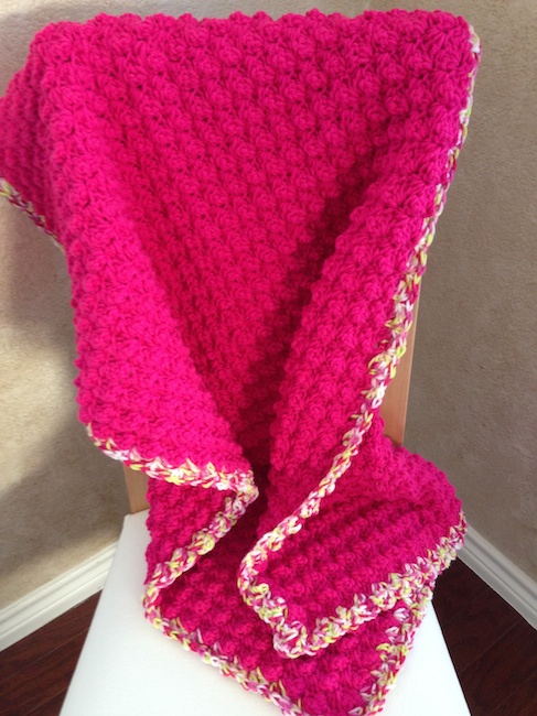 hot pink baby blanket