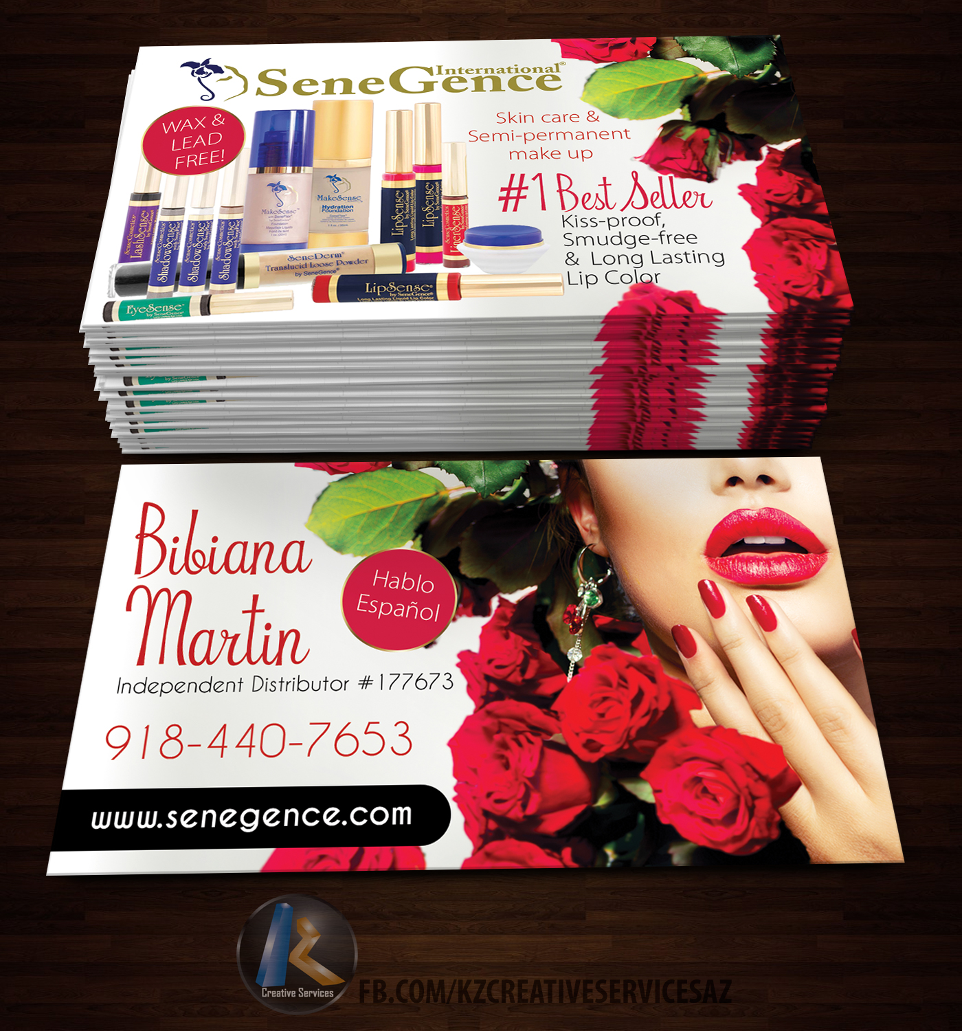 Senegence Business Cards Style 1 Kz Creative Services Online