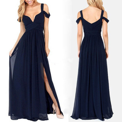 Sweetheart Chiffon Bridesmaid Dress Lace Sleeves