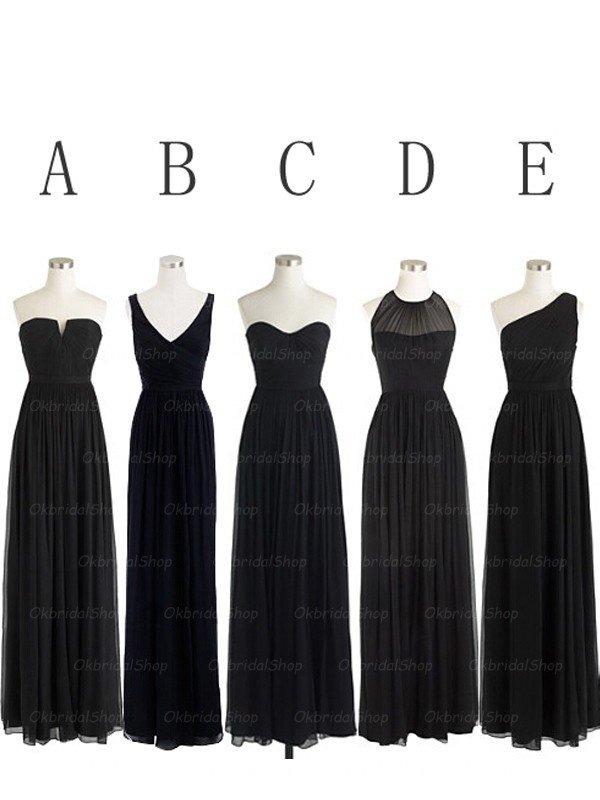 long black bridesmaid dresses