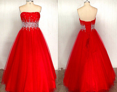 Heart Shaped Red Evening Dresses