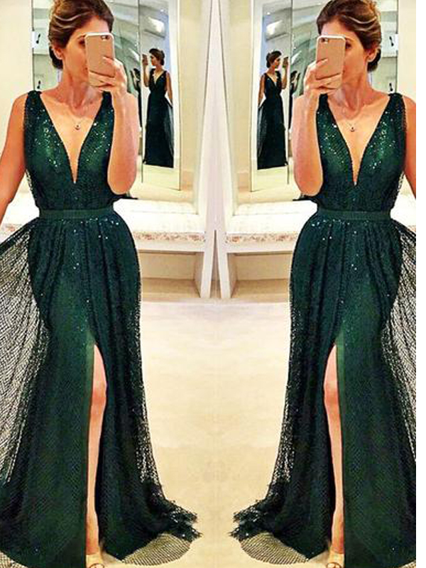 dark green sexy dress