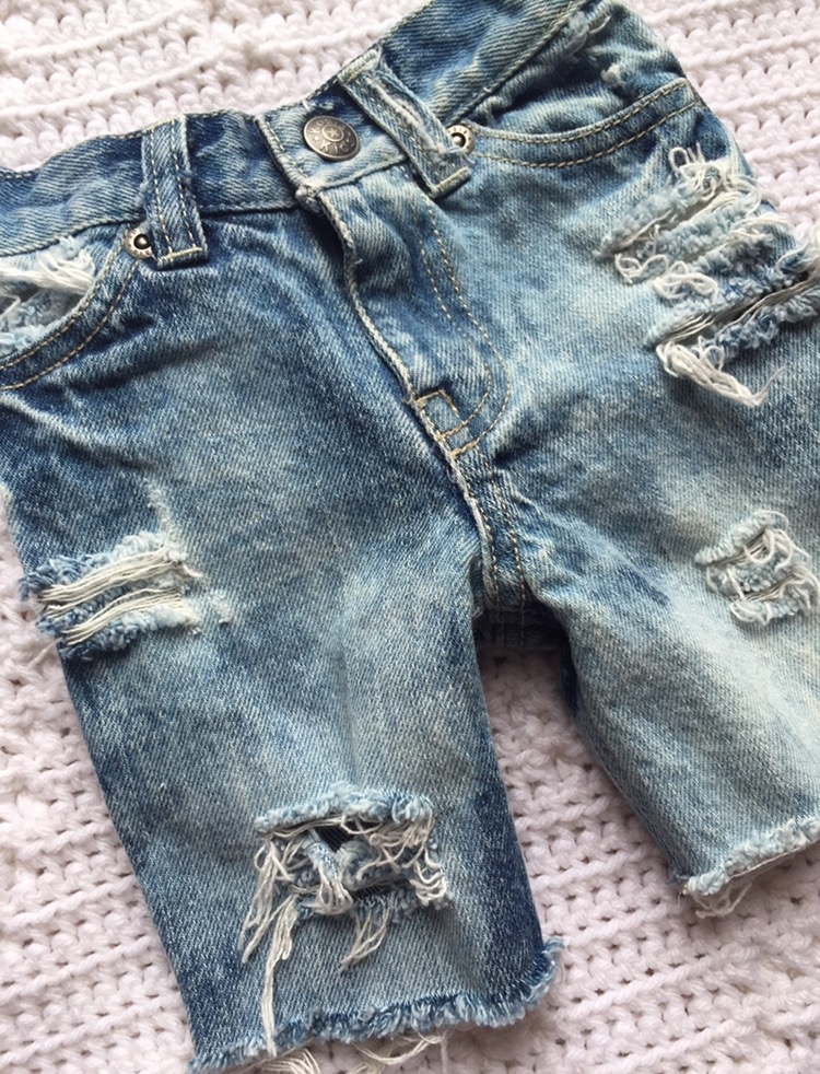 boys distressed denim shorts