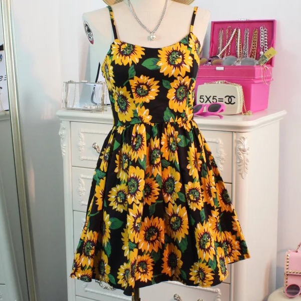 black sunflower dress