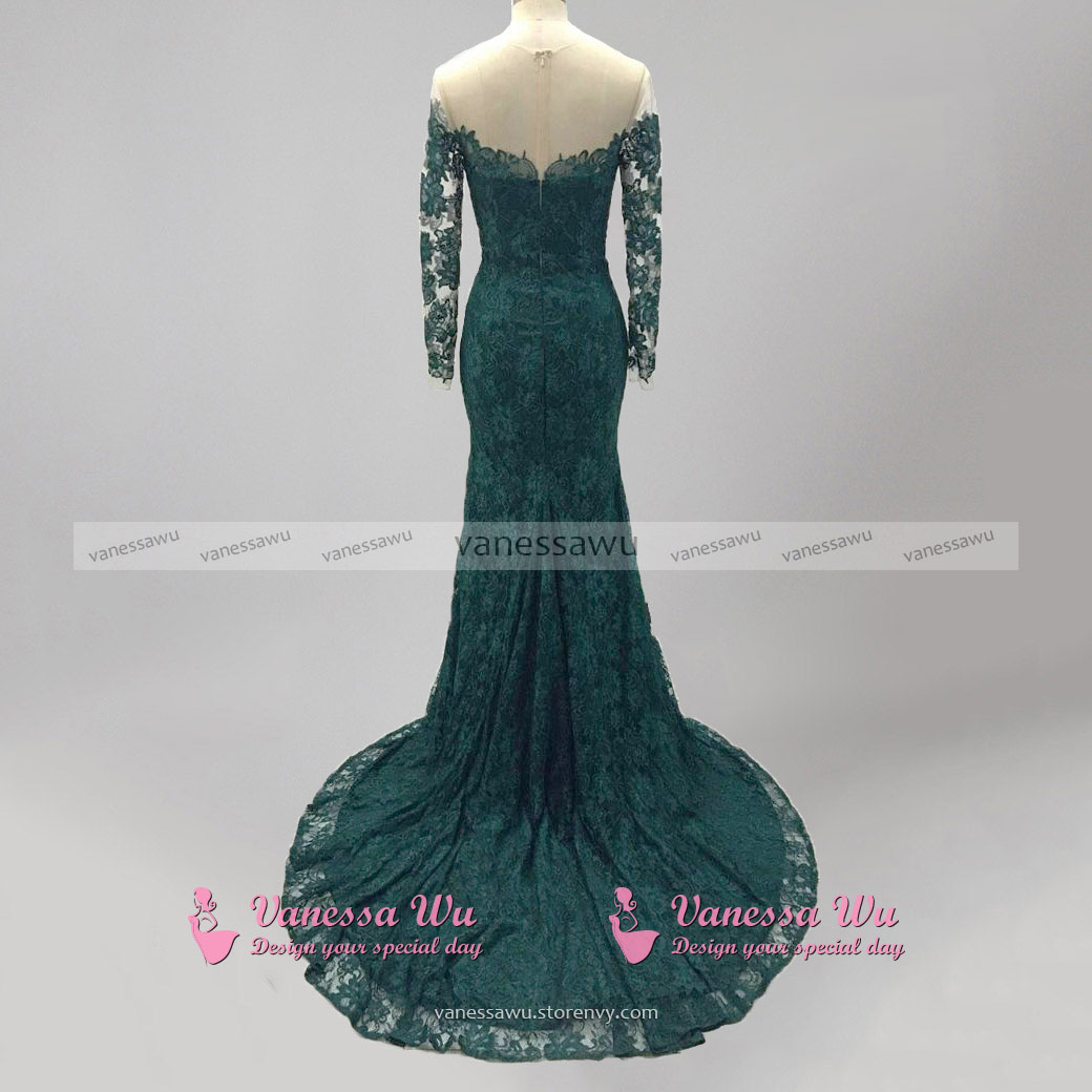 2019 year style- Green emerald lace prom dress 2019 year style- Green emerald lace prom dress