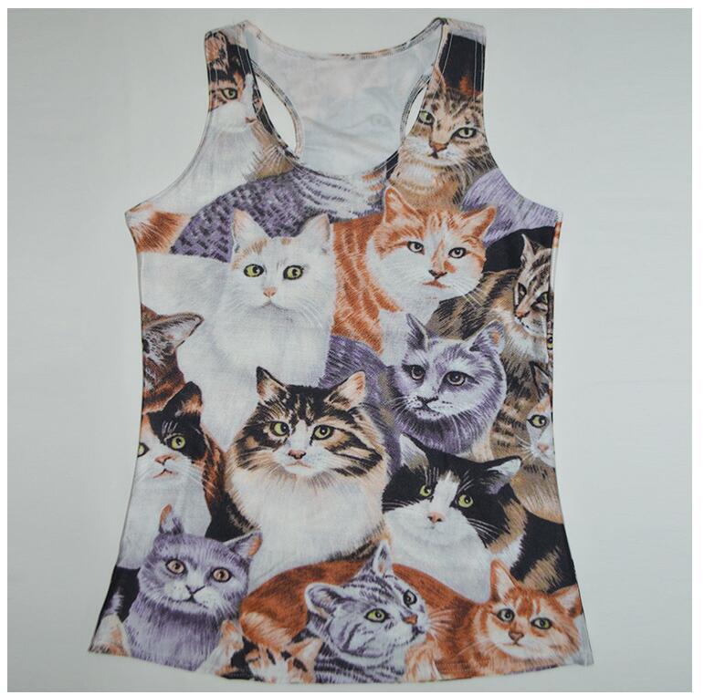 M53 New Fashion Tank Long Vest, Hello Cat Print Vest · Miller's Store · Online Store Powered by