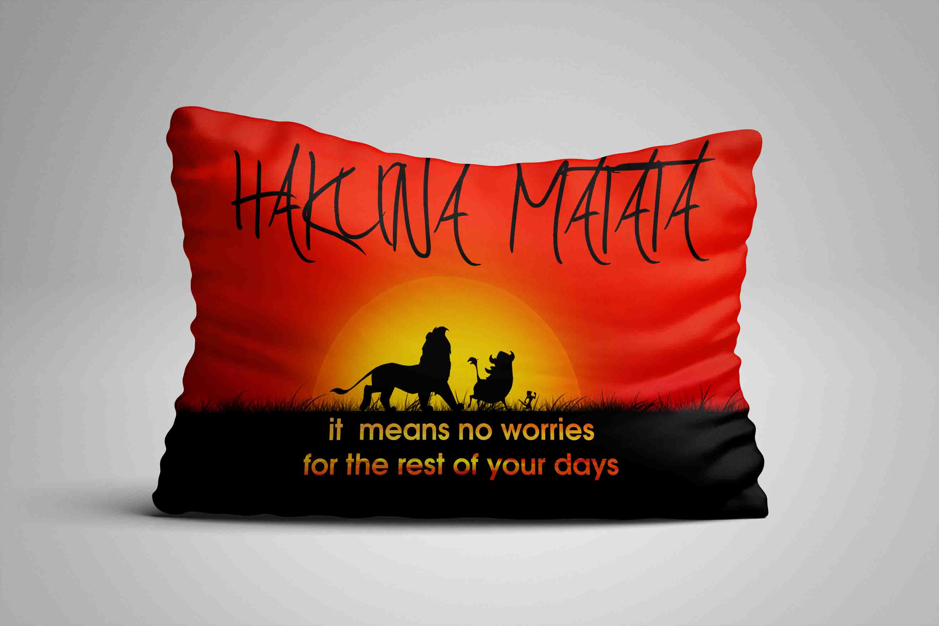 Hakuna Matata Sunset Quote Custom Pillow Case Limited Edition Sold
