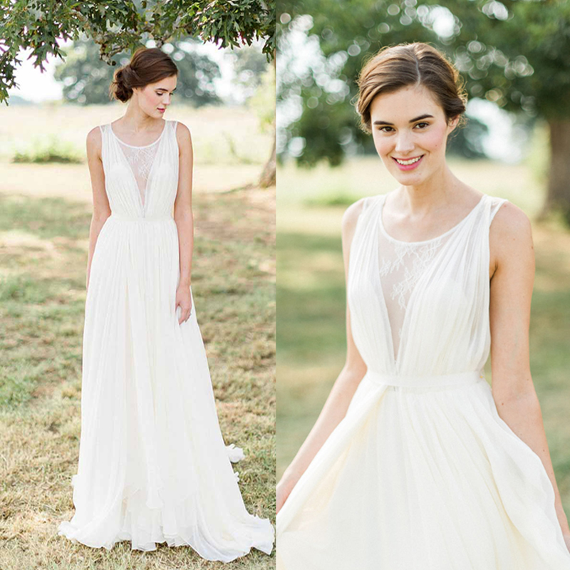 Get Wallpaper A Line New Style Simple Lace Beach Wedding Dress Lace Beach Bride For Android Free
