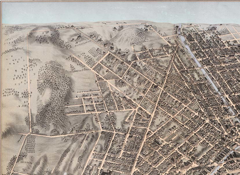 Framable Panorama Fine Art Wall art Reproduction Oswego New York in 1855 Antique Aerial Vintage Bird/'s Eye View Map Gicl\u00e9e