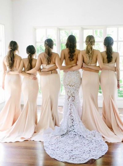 light peach bridesmaid dresses