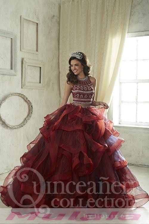 red two piece quinceanera dresses
