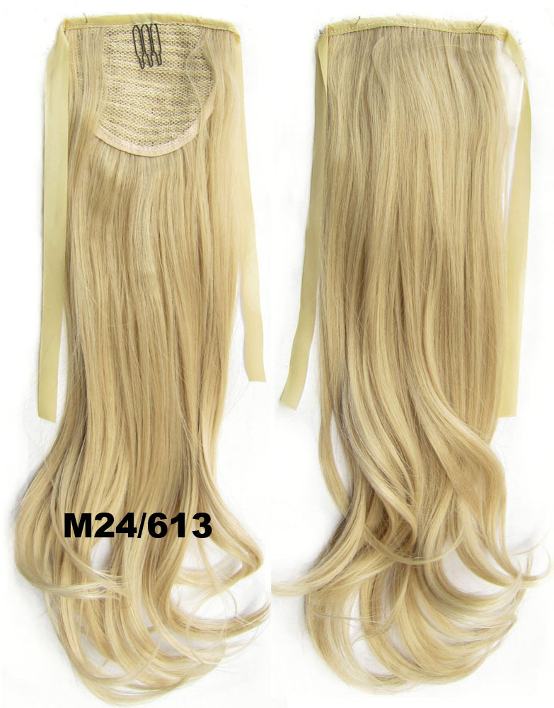 22 Inch Long Curly Lace Ponytail Hair Extension In Mix Color 24