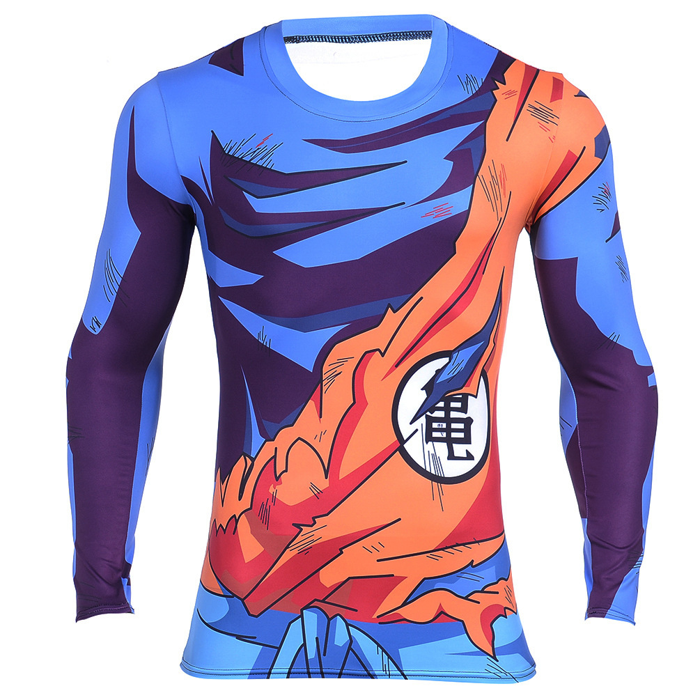Goku Uniform Outfit Battle Damaged Workout Long Sleeves T