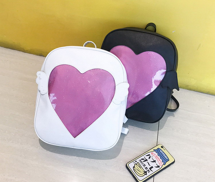 Kawaii Heart Pocket Winged Ita Bag Backpacks (2 colours) on Storenvy