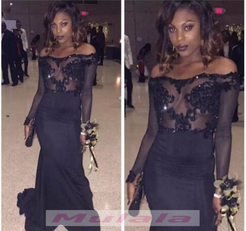 Prom Dresses 2018 Sheer Black
