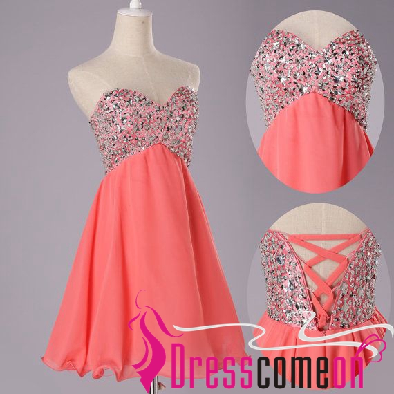 coral homecoming dress