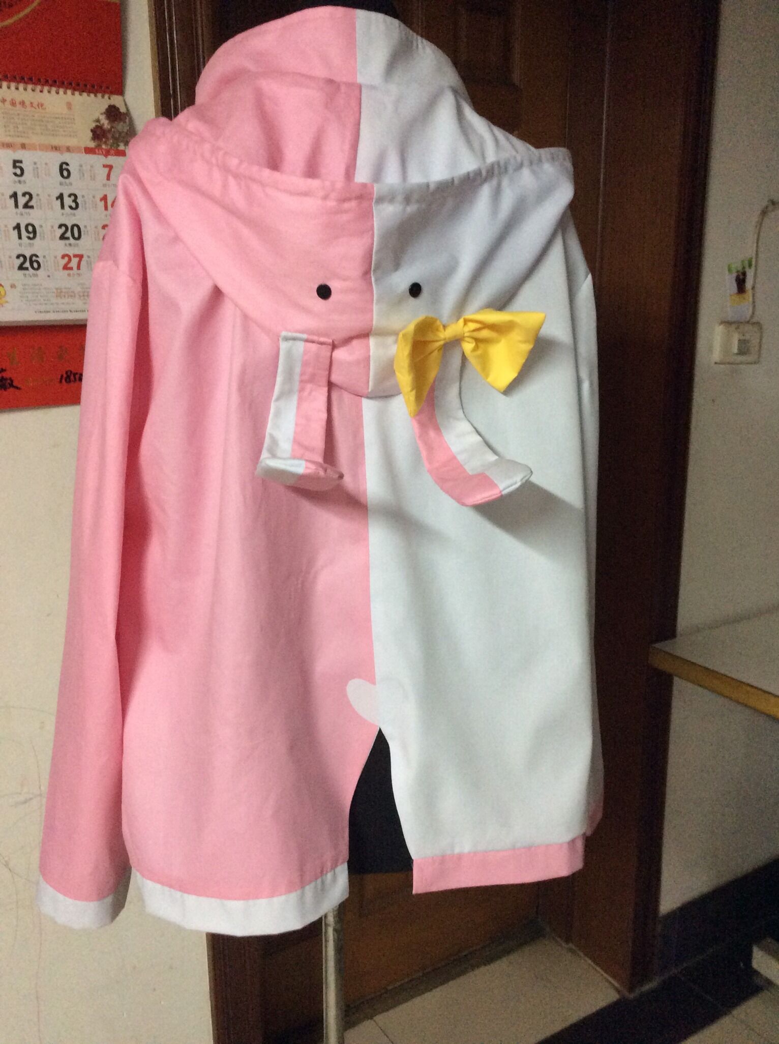 Danganronpa Dangan Ronpa 2 Monomi Pink White Full Set Cosplay Costume