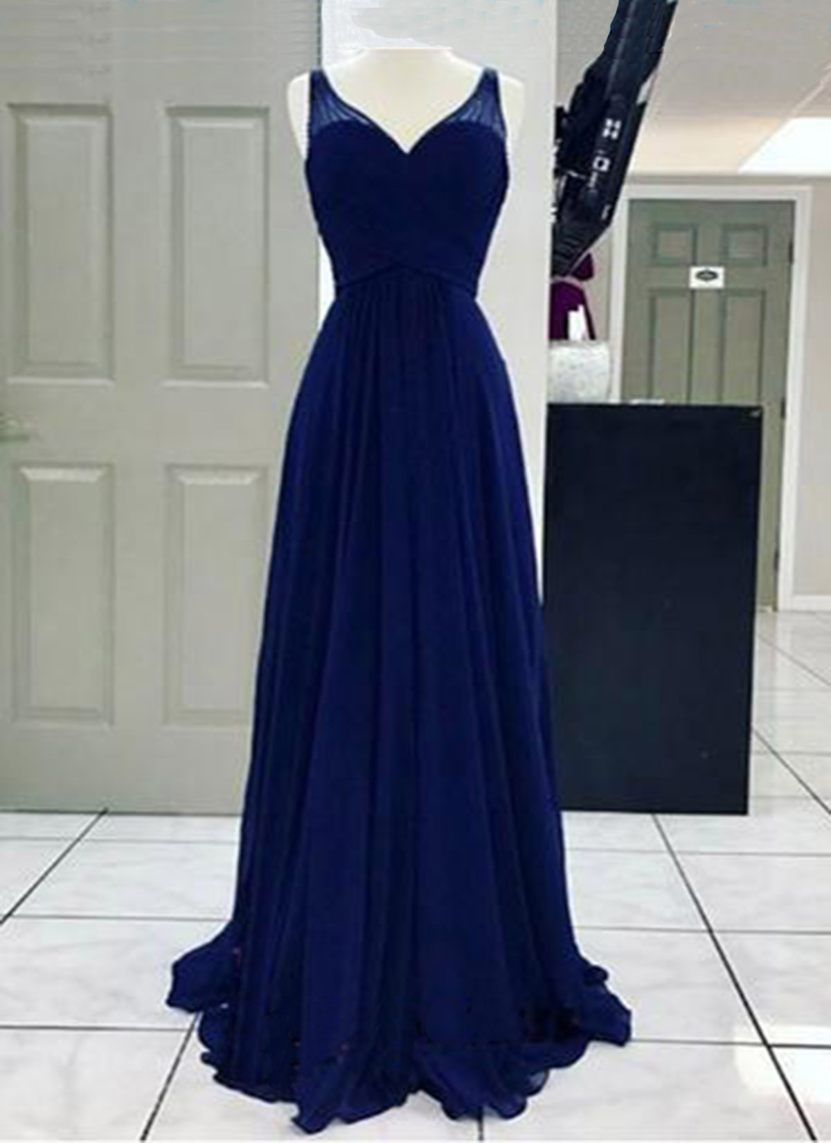 deep blue gown